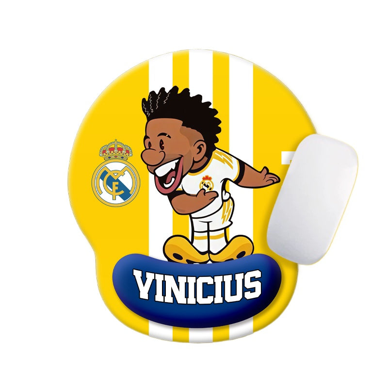 Football Star Cartoon Mouse Pad with Wrist Support – Anti-Fatigue Ergonomic Design