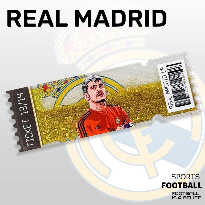 Football Star Ticket-Style Refrigerator Magnet – Glitter Edition | Fan Collectible