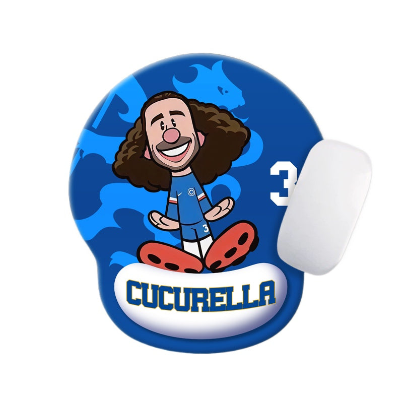 Football Star Cartoon Mouse Pad with Wrist Support – Anti-Fatigue Ergonomic Design