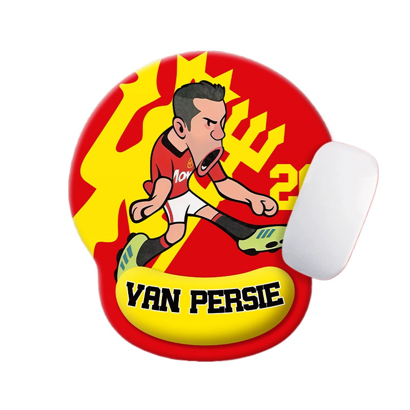 Football Star Cartoon Mouse Pad with Wrist Support – Anti-Fatigue Ergonomic Design