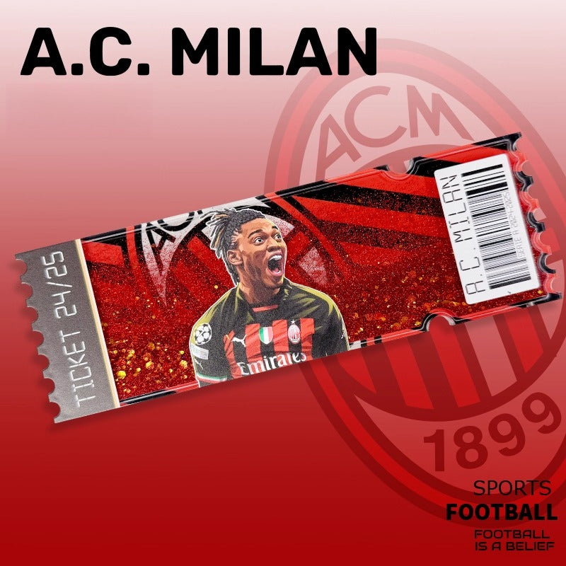 Football Star Ticket-Style Refrigerator Magnet – Glitter Edition | Fan Collectible