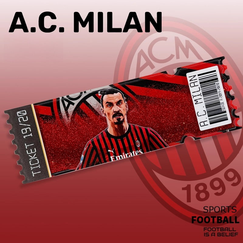 Football Star Ticket-Style Refrigerator Magnet – Glitter Edition | Fan Collectible