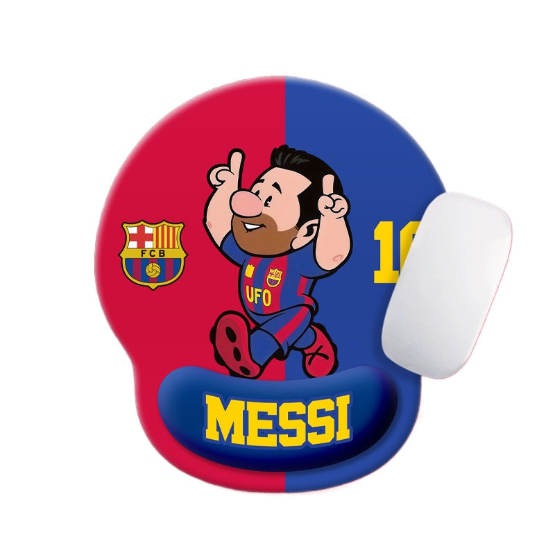 Football Star Cartoon Mouse Pad with Wrist Support – Anti-Fatigue Ergonomic Design