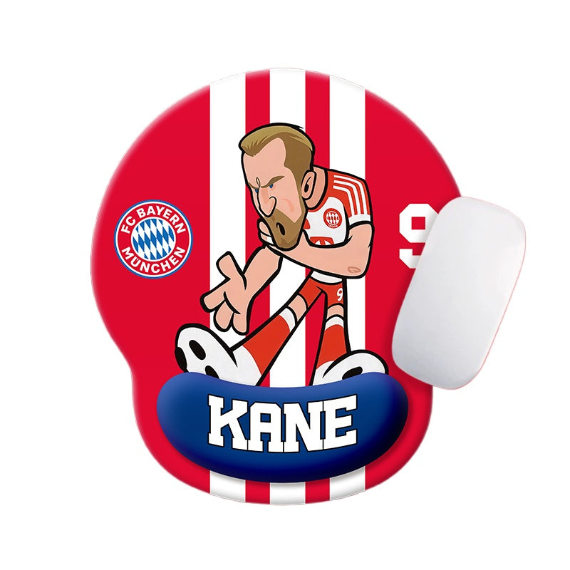 Football Star Cartoon Mouse Pad with Wrist Support – Anti-Fatigue Ergonomic Design