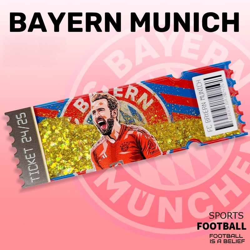 Football Star Ticket-Style Refrigerator Magnet – Glitter Edition | Fan Collectible