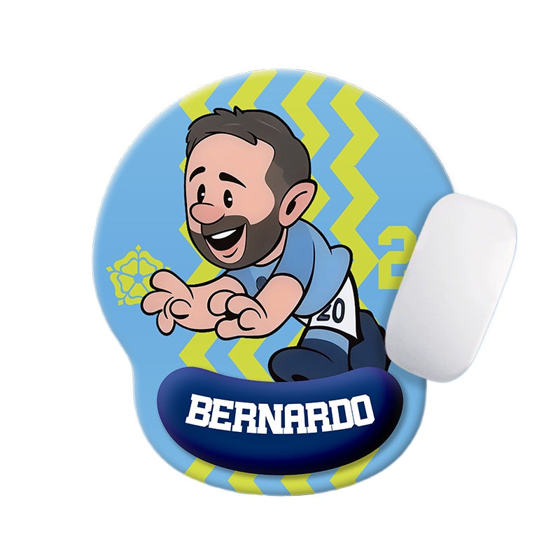 Football Star Cartoon Mouse Pad with Wrist Support – Anti-Fatigue Ergonomic Design