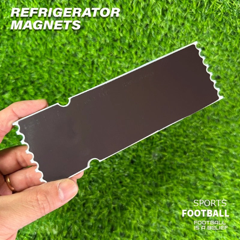 Football Star Ticket-Style Refrigerator Magnet – Glitter Edition | Fan Collectible