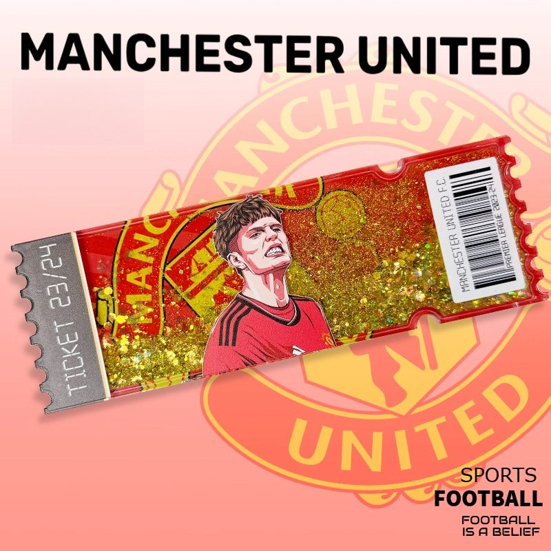 Football Star Ticket-Style Refrigerator Magnet – Glitter Edition | Fan Collectible