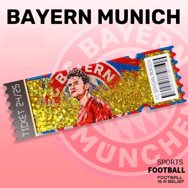 Football Star Ticket-Style Refrigerator Magnet – Glitter Edition | Fan Collectible