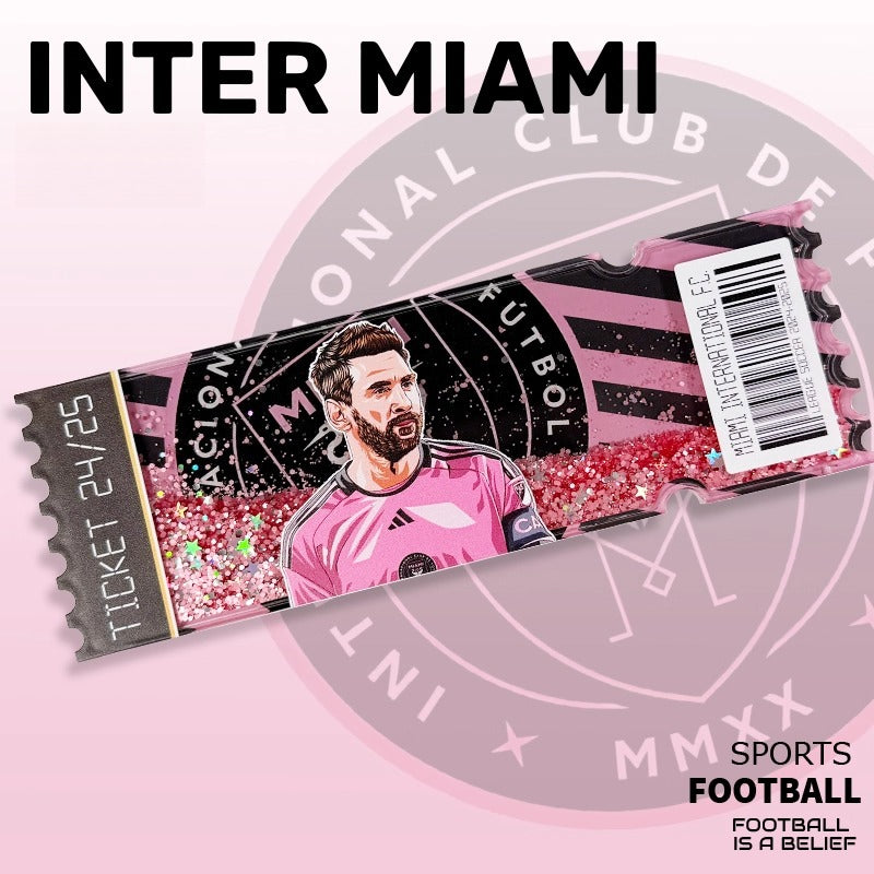 Football Star Ticket-Style Refrigerator Magnet – Glitter Edition | Fan Collectible