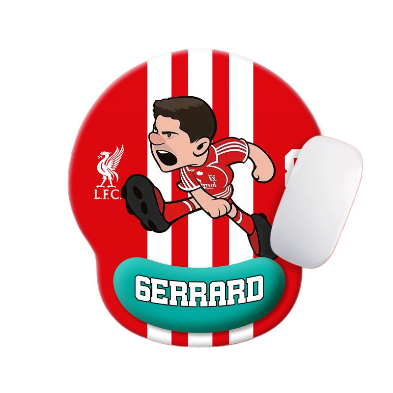 Football Star Cartoon Mouse Pad with Wrist Support – Anti-Fatigue Ergonomic Design