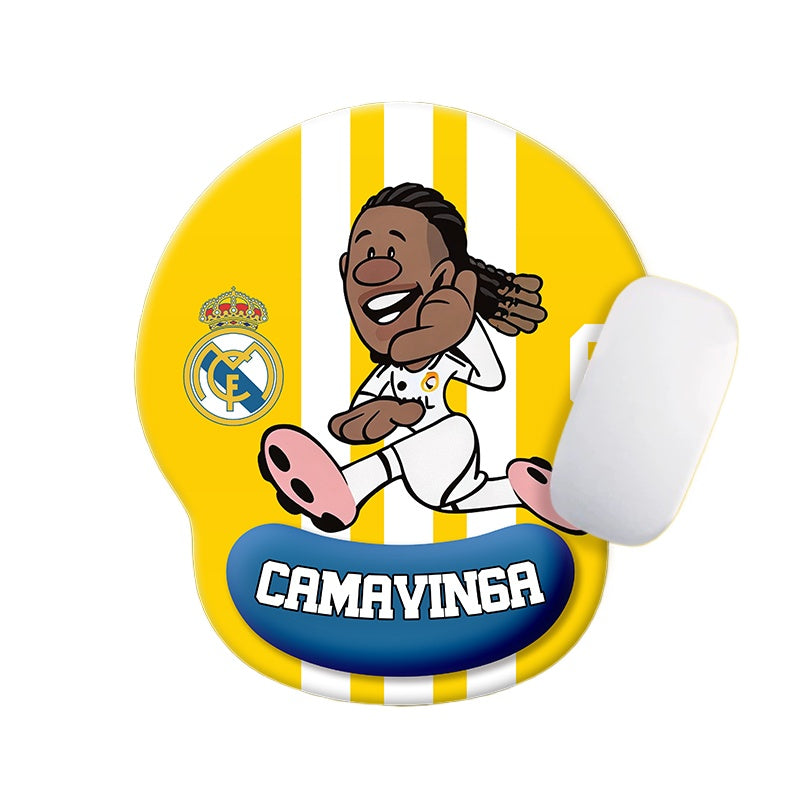 Football Star Cartoon Mouse Pad with Wrist Support – Anti-Fatigue Ergonomic Design