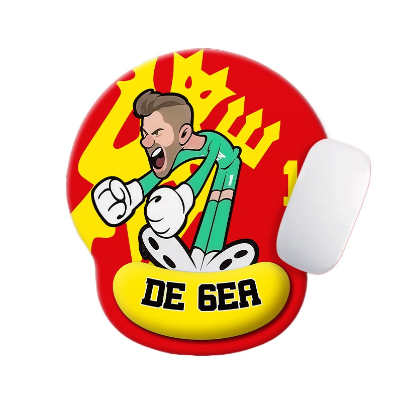 Football Star Cartoon Mouse Pad with Wrist Support – Anti-Fatigue Ergonomic Design