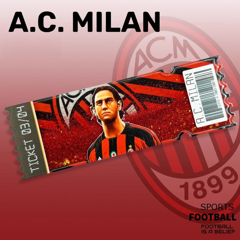 Football Star Ticket-Style Refrigerator Magnet – Glitter Edition | Fan Collectible