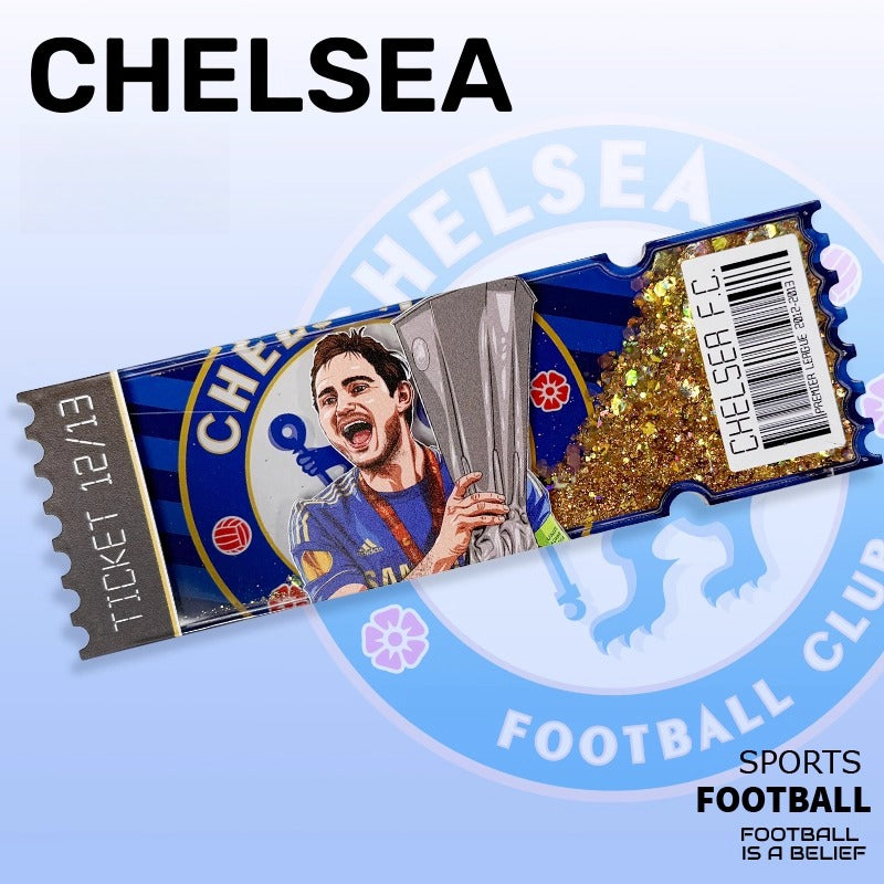 Football Star Ticket-Style Refrigerator Magnet – Glitter Edition | Fan Collectible