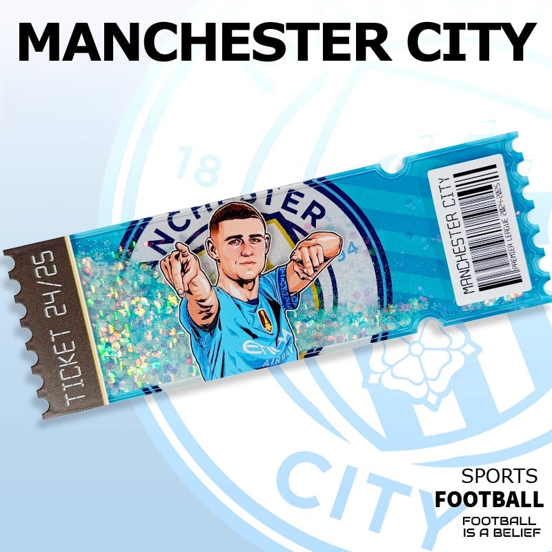 Football Star Ticket-Style Refrigerator Magnet – Glitter Edition | Fan Collectible