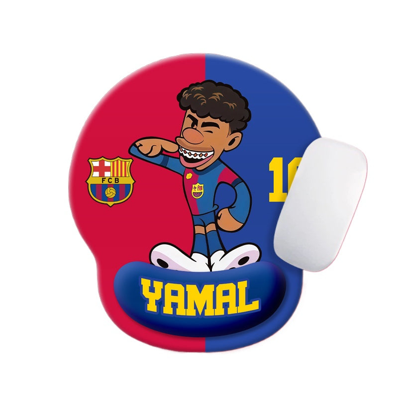 Football Star Cartoon Mouse Pad with Wrist Support – Anti-Fatigue Ergonomic Design