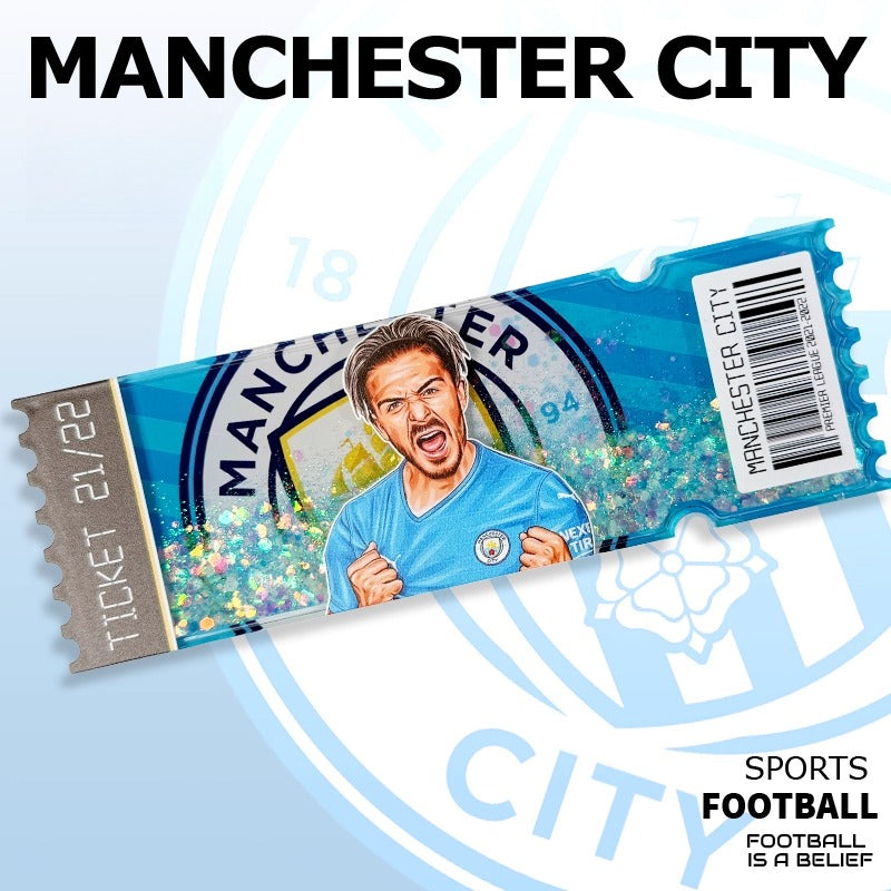 Football Star Ticket-Style Refrigerator Magnet – Glitter Edition | Fan Collectible