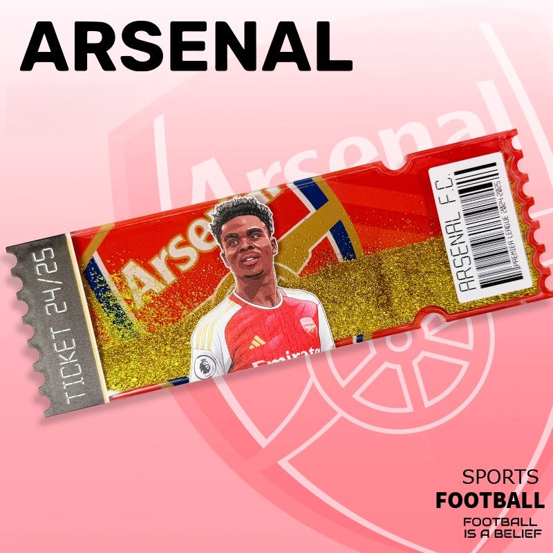 Football Star Ticket-Style Refrigerator Magnet – Glitter Edition | Fan Collectible