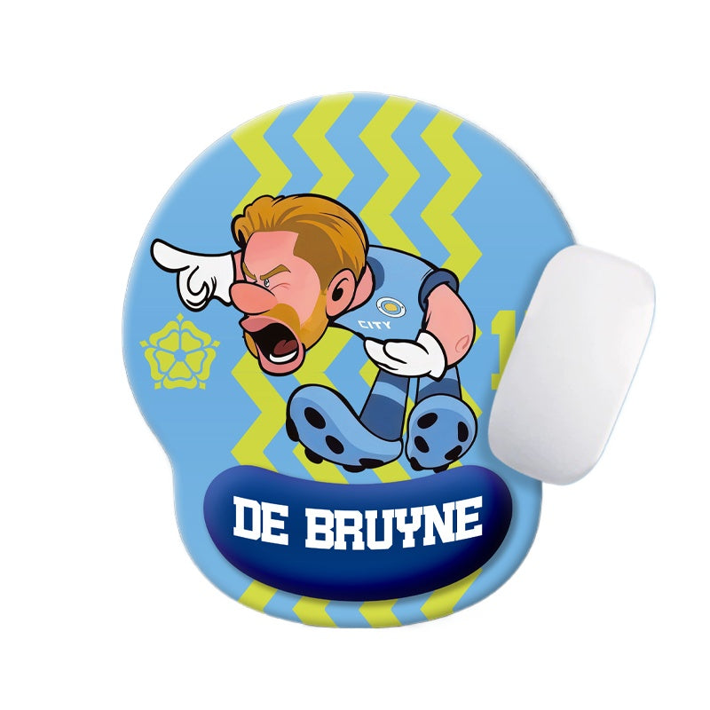 Football Star Cartoon Mouse Pad with Wrist Support – Anti-Fatigue Ergonomic Design