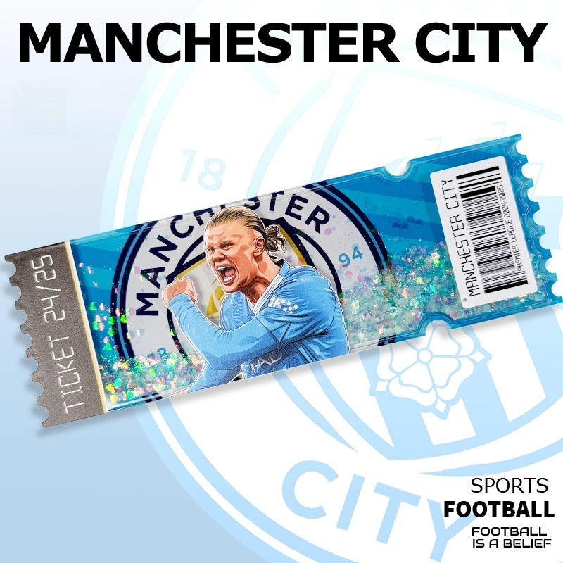 Football Star Ticket-Style Refrigerator Magnet – Glitter Edition | Fan Collectible