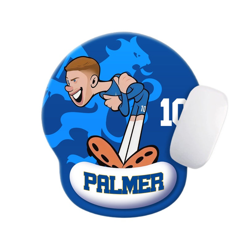 Football Star Cartoon Mouse Pad with Wrist Support – Anti-Fatigue Ergonomic Design