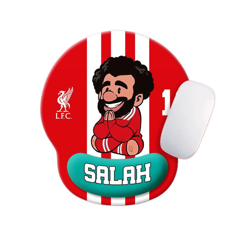 Football Star Cartoon Mouse Pad with Wrist Support – Anti-Fatigue Ergonomic Design