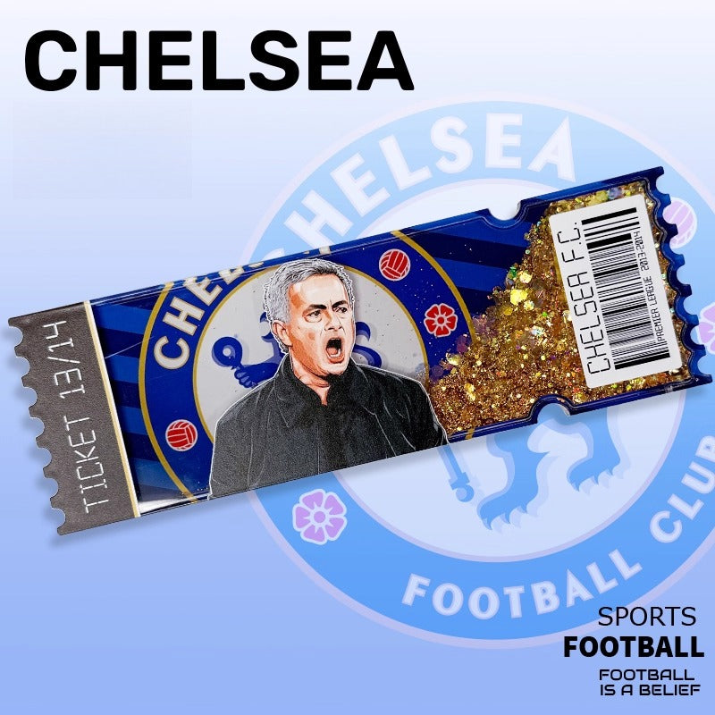 Football Star Ticket-Style Refrigerator Magnet – Glitter Edition | Fan Collectible