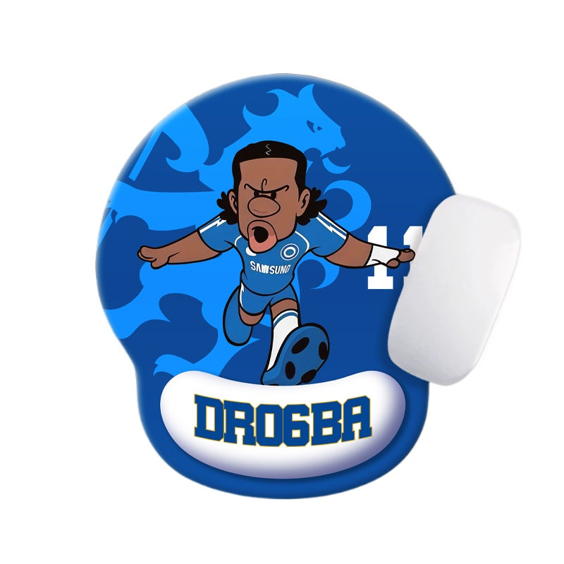 Football Star Cartoon Mouse Pad with Wrist Support – Anti-Fatigue Ergonomic Design