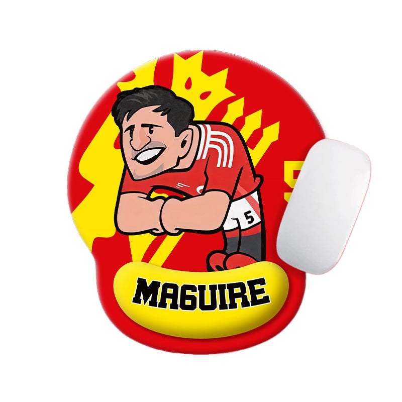 Football Star Cartoon Mouse Pad with Wrist Support – Anti-Fatigue Ergonomic Design
