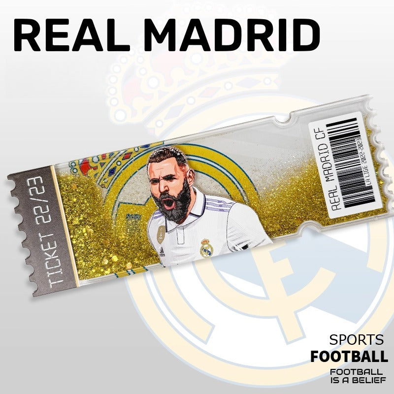 Football Star Ticket-Style Refrigerator Magnet – Glitter Edition | Fan Collectible