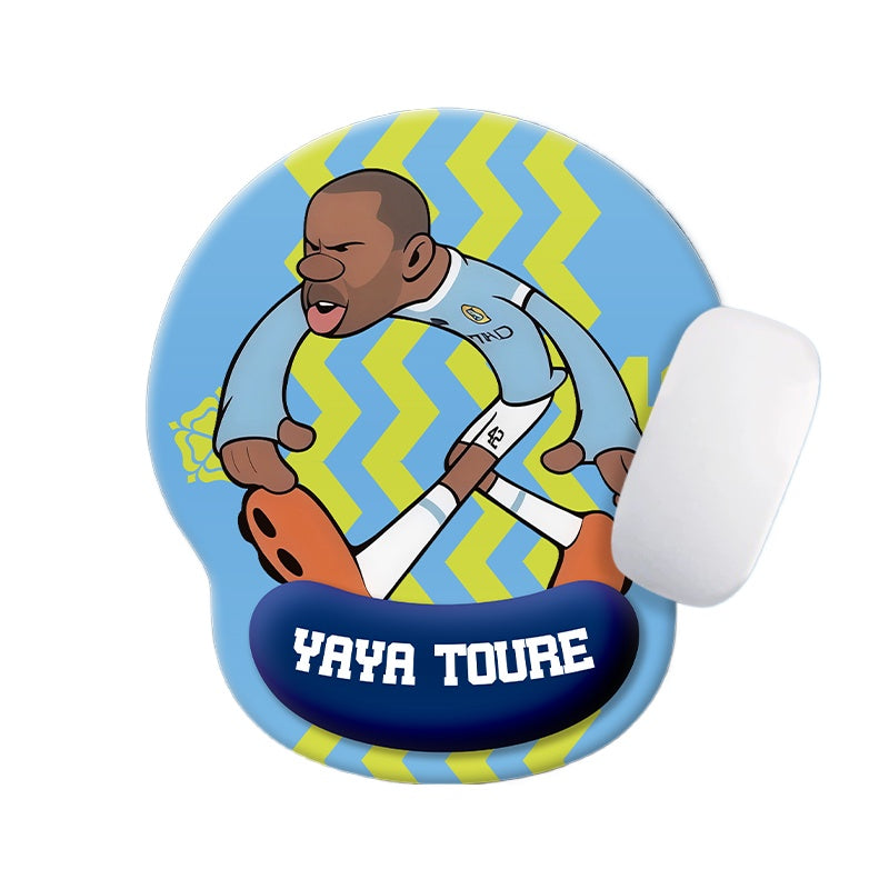 Football Star Cartoon Mouse Pad with Wrist Support – Anti-Fatigue Ergonomic Design