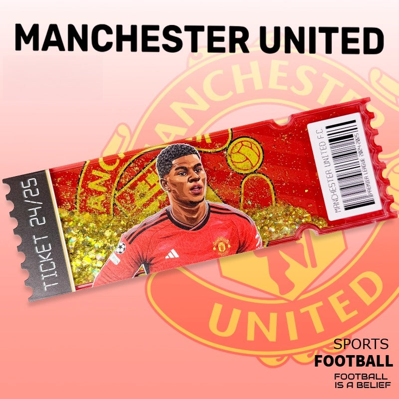 Football Star Ticket-Style Refrigerator Magnet – Glitter Edition | Fan Collectible