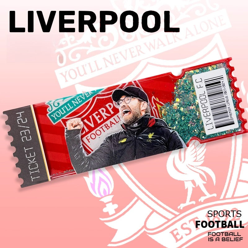 Football Star Ticket-Style Refrigerator Magnet – Glitter Edition | Fan Collectible