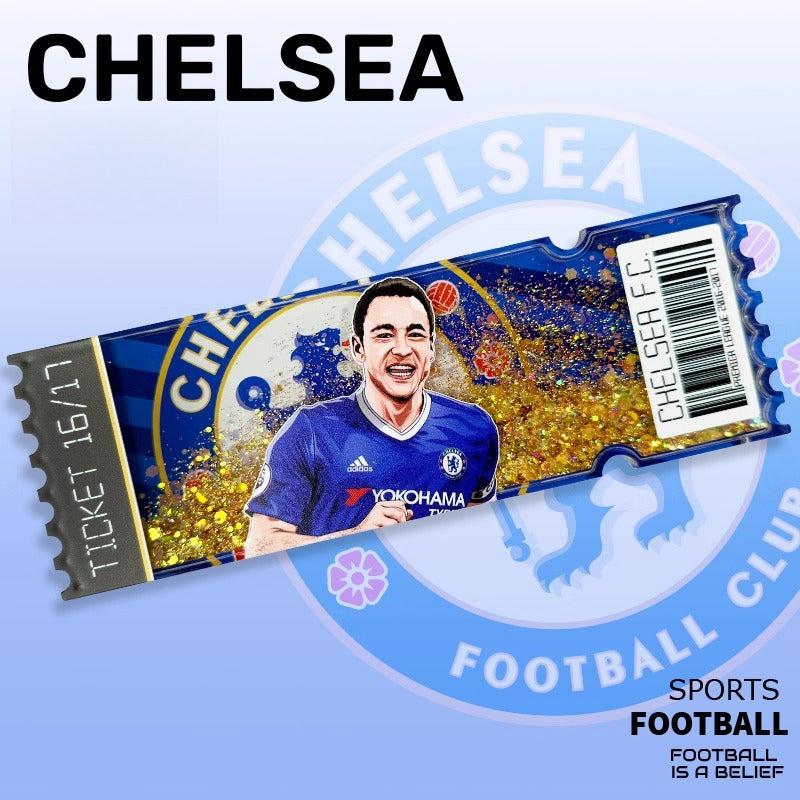 Football Star Ticket-Style Refrigerator Magnet – Glitter Edition | Fan Collectible