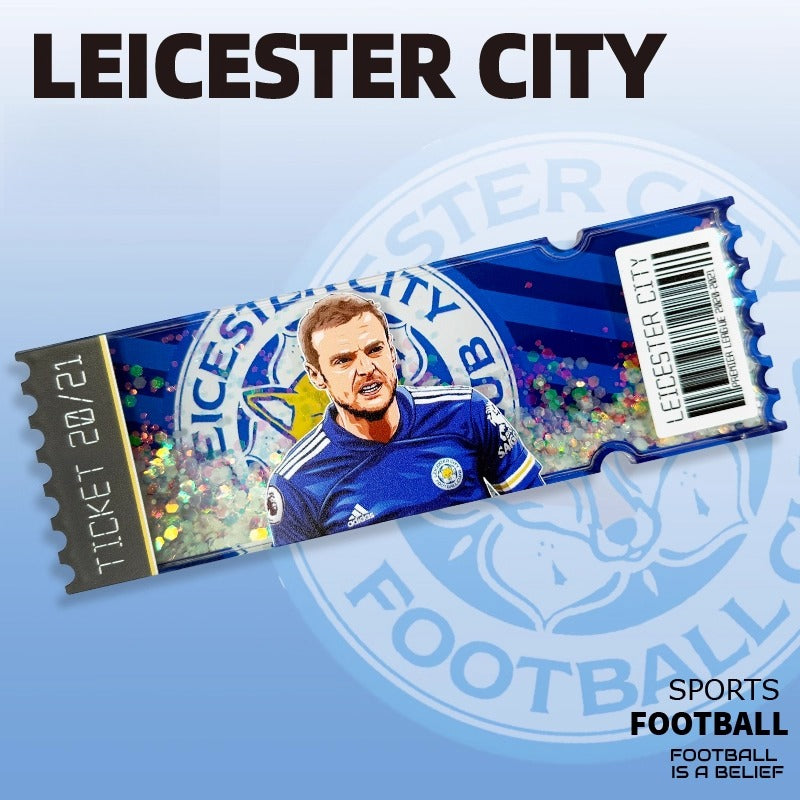 Football Star Ticket-Style Refrigerator Magnet – Glitter Edition | Fan Collectible