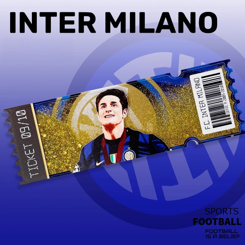 Football Star Ticket-Style Refrigerator Magnet – Glitter Edition | Fan Collectible