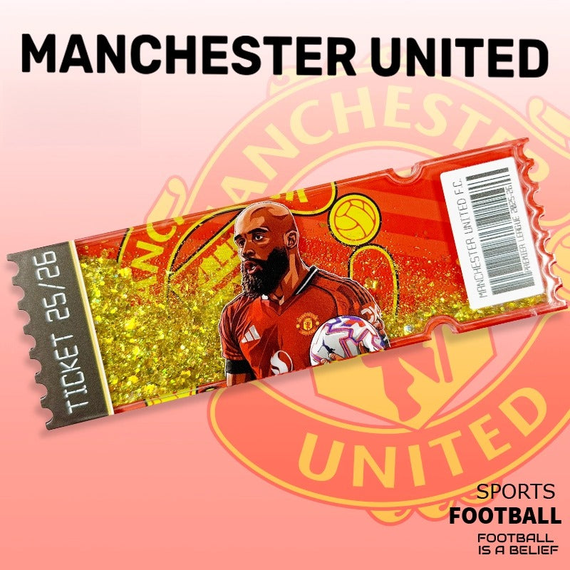 Football Star Ticket-Style Refrigerator Magnet – Glitter Edition | Fan Collectible