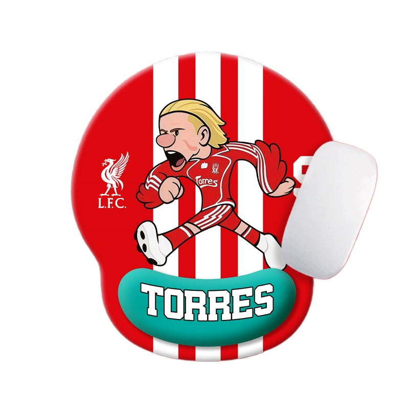 Football Star Cartoon Mouse Pad with Wrist Support – Anti-Fatigue Ergonomic Design