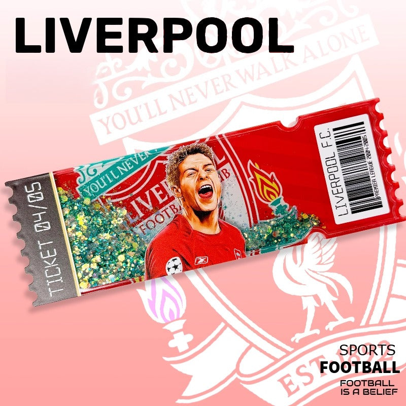 Football Star Ticket-Style Refrigerator Magnet – Glitter Edition | Fan Collectible