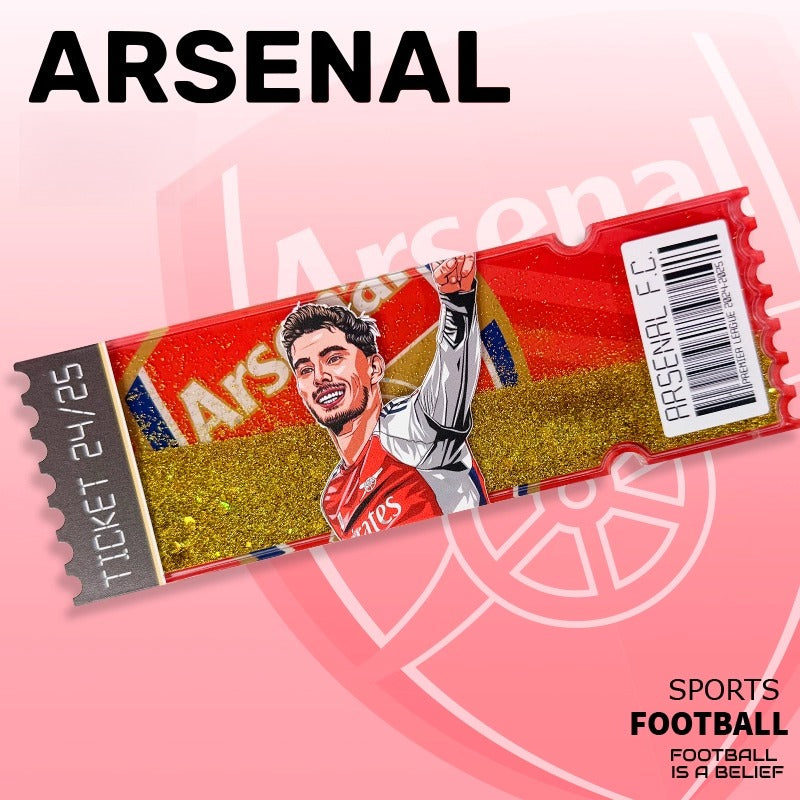 Football Star Ticket-Style Refrigerator Magnet – Glitter Edition | Fan Collectible