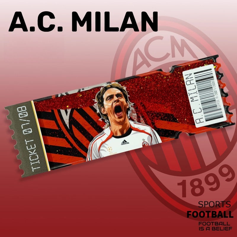 Football Star Ticket-Style Refrigerator Magnet – Glitter Edition | Fan Collectible