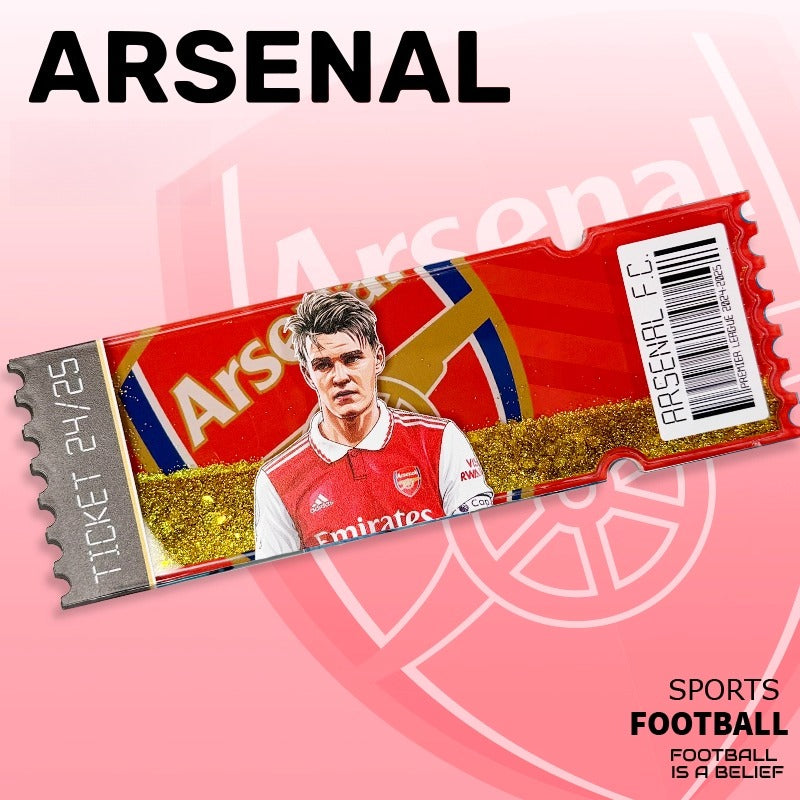 Football Star Ticket-Style Refrigerator Magnet – Glitter Edition | Fan Collectible