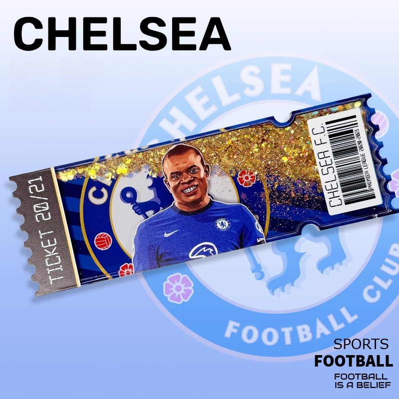 Football Star Ticket-Style Refrigerator Magnet – Glitter Edition | Fan Collectible