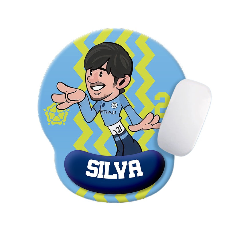 Football Star Cartoon Mouse Pad with Wrist Support – Anti-Fatigue Ergonomic Design