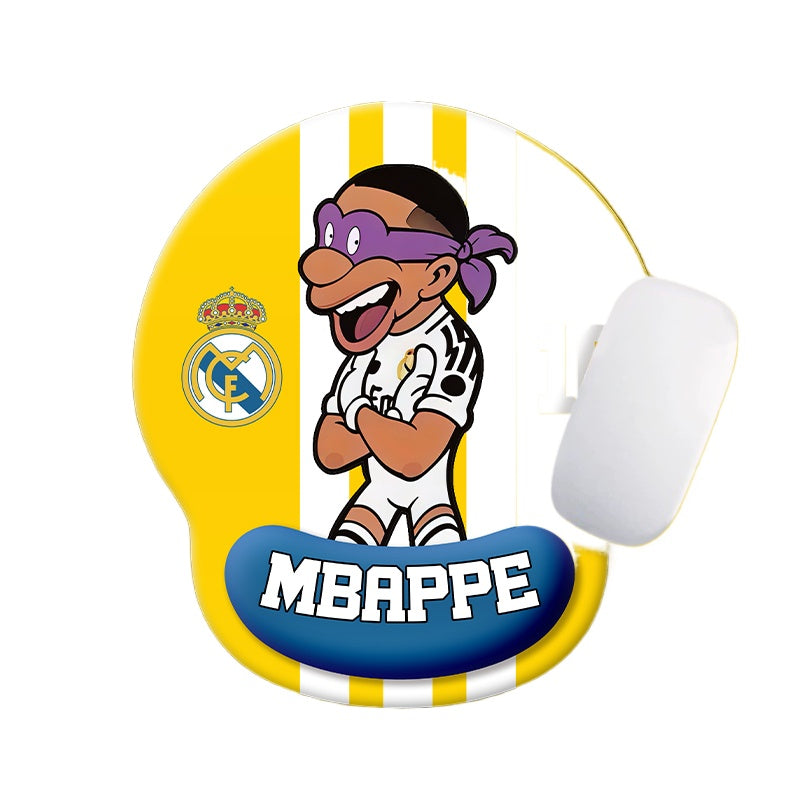 Football Star Cartoon Mouse Pad with Wrist Support – Anti-Fatigue Ergonomic Design