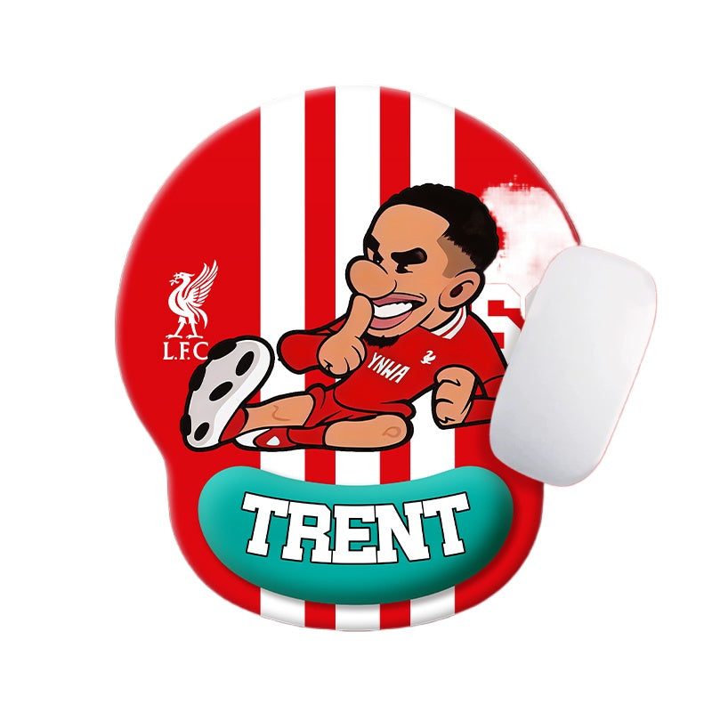 Football Star Cartoon Mouse Pad with Wrist Support – Anti-Fatigue Ergonomic Design