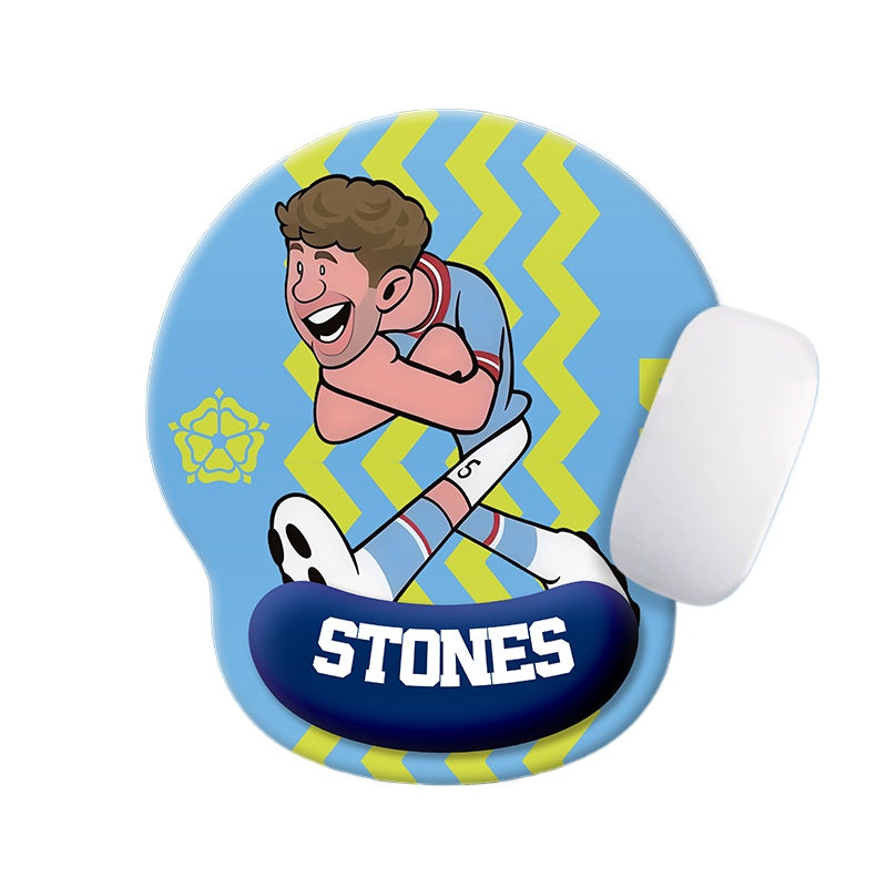 Football Star Cartoon Mouse Pad with Wrist Support – Anti-Fatigue Ergonomic Design