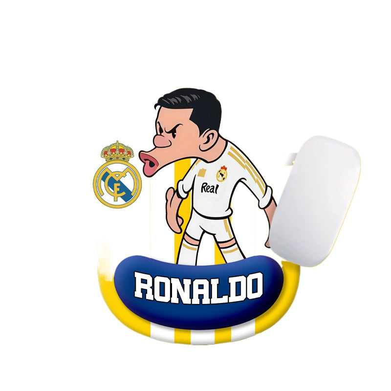 Football Star Cartoon Mouse Pad with Wrist Support – Anti-Fatigue Ergonomic Design