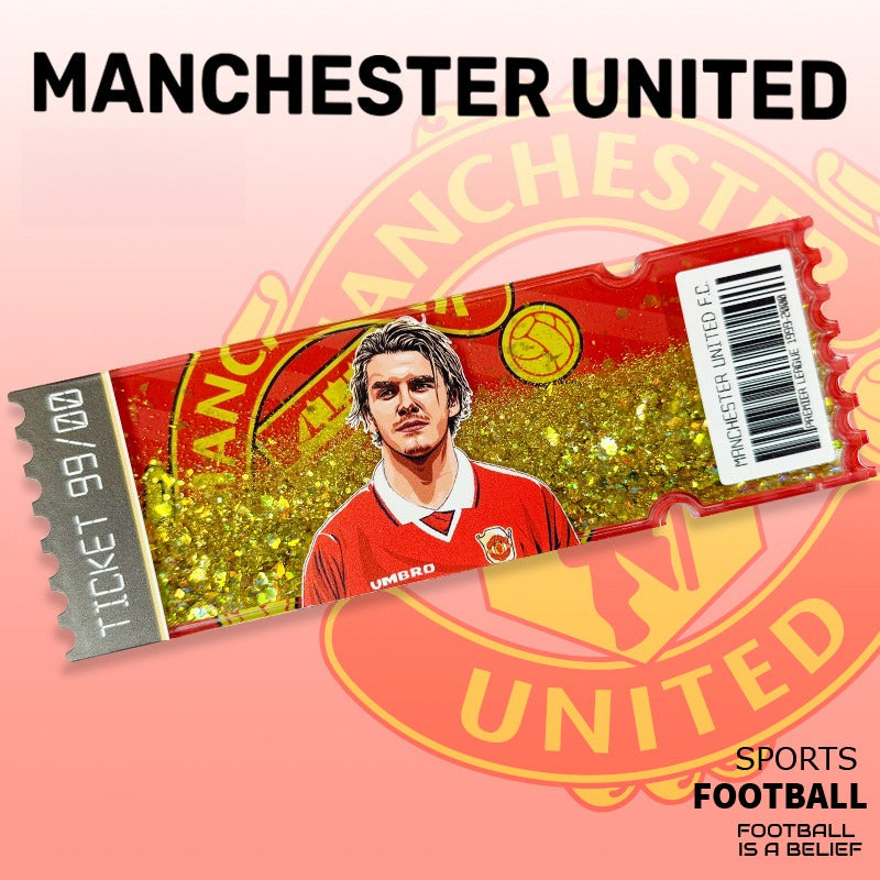 Football Star Ticket-Style Refrigerator Magnet – Glitter Edition | Fan Collectible